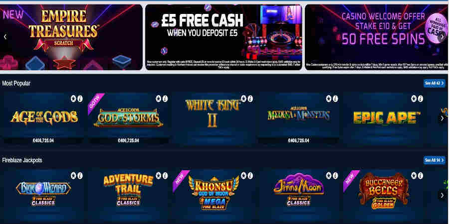 Betfred Casino slots games