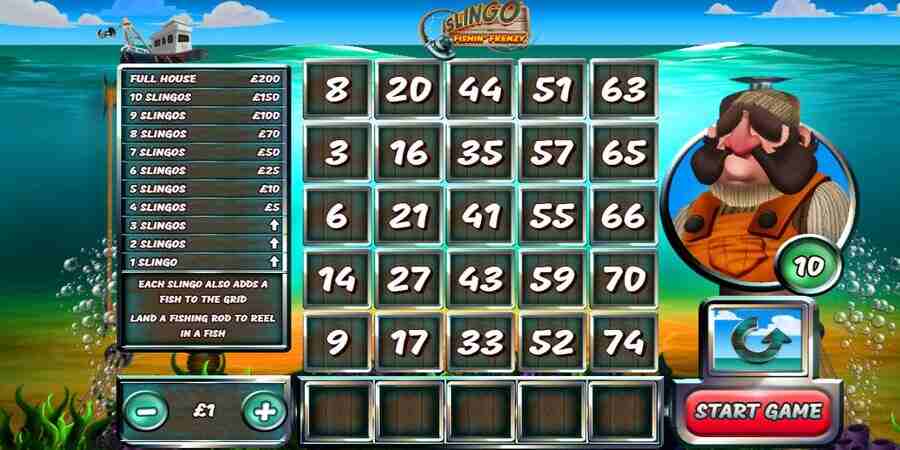 Slingo Fishin' Frenzy slot game