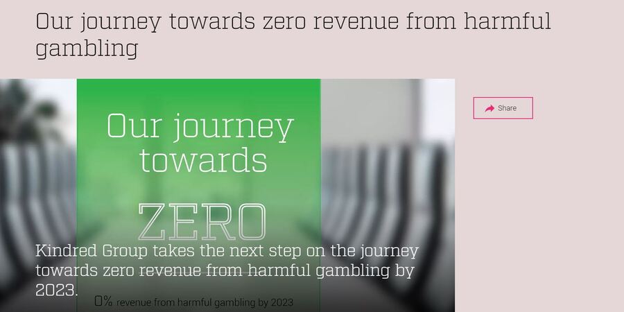 Kindred Zero Revenue from Harmful gambling