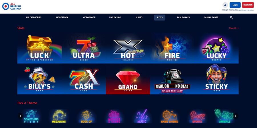 online slots at All British Casino
