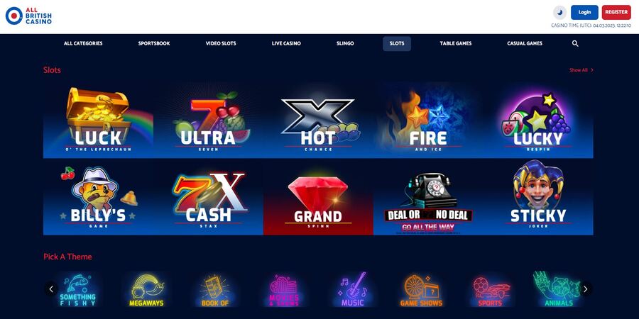 All British Casino slot sites in 2023