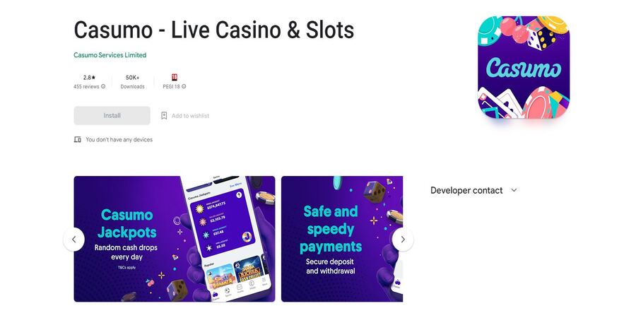 Casumo casino app