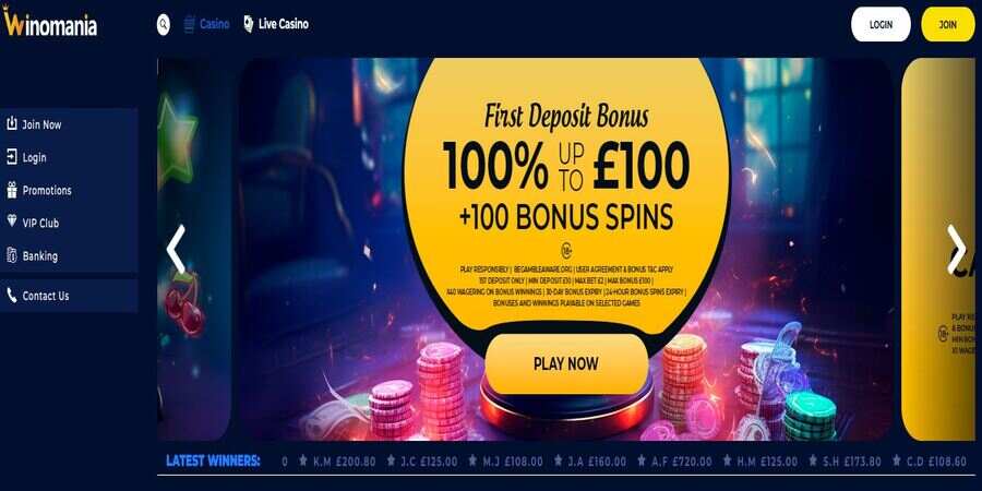 Winomania online casino bonuses