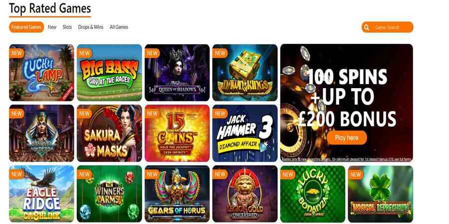 Online slots and casino games at Zetbet