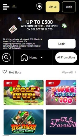 Fortune Mobile Casino Homepage on Mobile