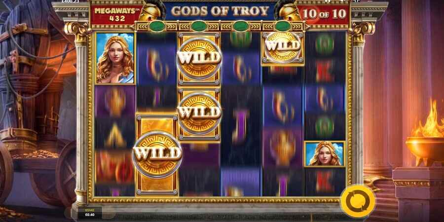 Random wilds in Gods of Troy Megaways
