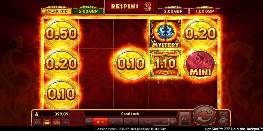 Hot Slot: 777 Hold the Jackpot bonus spins