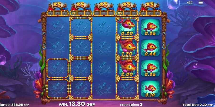 Fish 'N' Nudge Big Catch bonus game feature