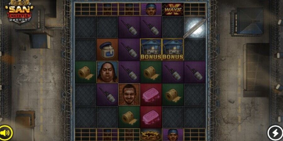 San Quentin Manhunt slot reels